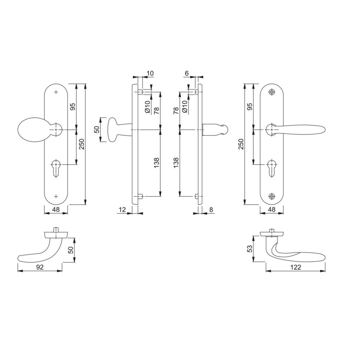 HOPPE WET-SI-Wechselgarnitur,Langsch. PZ,8/72 Pisa M76G/361A/360/151 F49-R