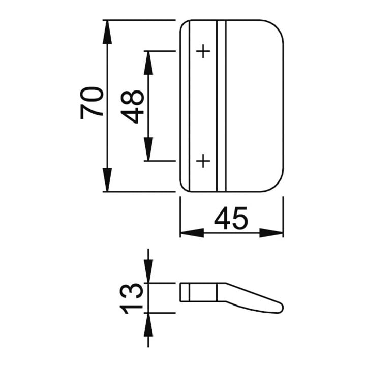 HOPPE Ziehgriff ohne Steg 70mm, K435 KF, signalweiß matt