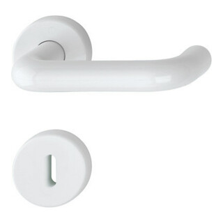 HOPPE ZT Garniture de poignée avec rosaces, ronde Baden K138L/15/15S VK8,BB, blanc trafic