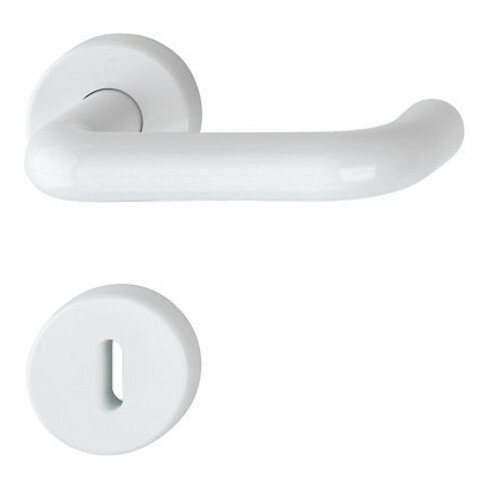 HOPPE ZT Garniture de poignée avec rosaces, ronde Baden K138L/15/15S VK8,BB, blanc trafic