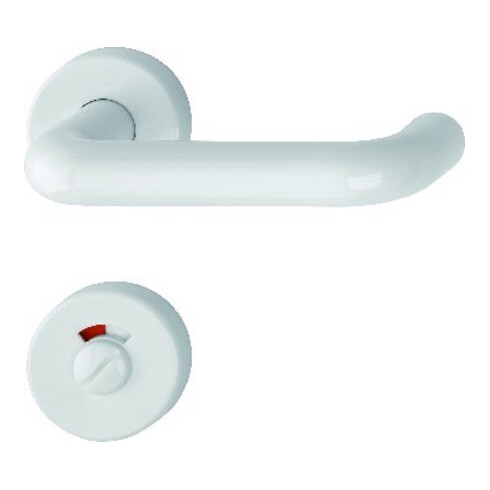 HOPPE ZT Garniture de porte avec rosaces, rond Baden K138L/15/15S, VK8 WC/SS, blanc trafic
