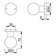 HOPPE ZT-Knopf auf Rosette 50/50, rd. naturfarben eloxiert-5