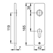 HOPPE ZT-Kurzschild 202KP/AP, PZ,E72 Aluminium, F1 eloxiert Paar-3