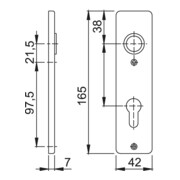 HOPPE ZT-Kurzschild 202KP, PZ,E72 Aluminium, F1 eloxiert Paar-4