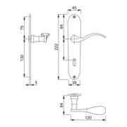 HOPPE ZT-Plaque de propreté, conique, Caracas M112SLN/2021, BB, 8/72, F71, TS 36-54-3