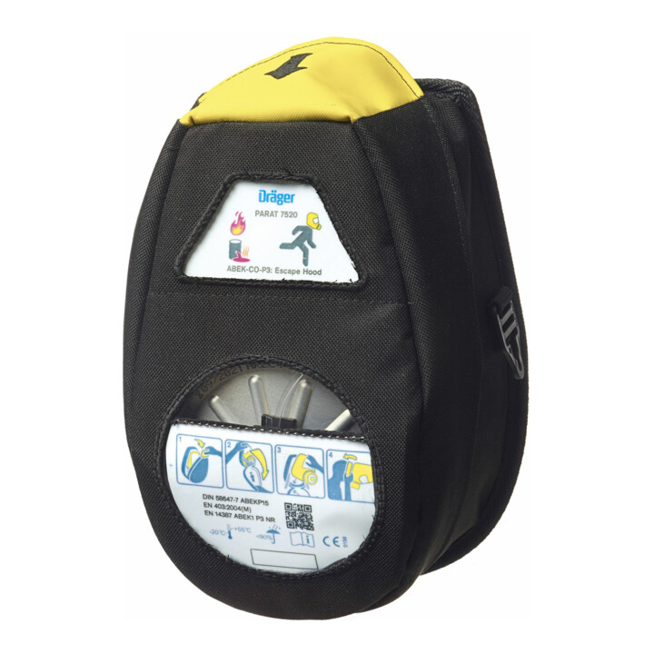 Hotte d'évacuation incendie et industrielle Dräger PARAT® 7520 Soft Pack, filtre ABEK CO P3