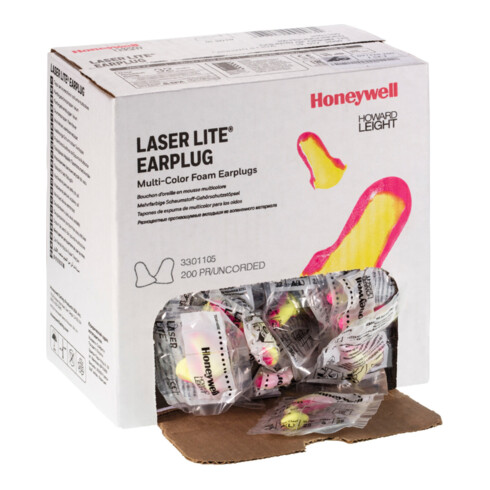 Howard Leight Jeu de bouchons antibruit, 200 paires LASER LITE, Type: 200