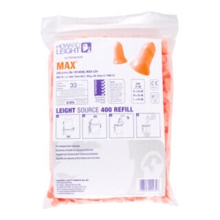 Howard Leight Jeu de bouchons antibruit, 200 paires MAX, Type: R200
