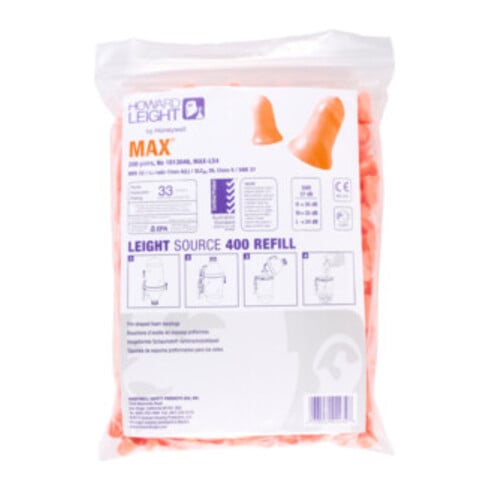 Howard Leight Jeu de bouchons antibruit, 200 paires MAX, Type: R200