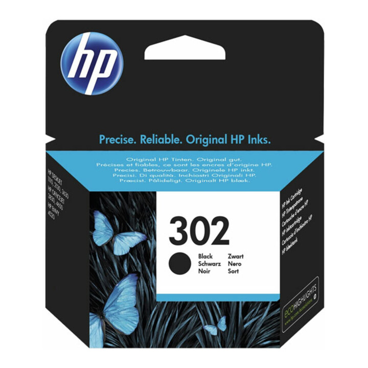 HP Cartouche d'encre noire 302/F6U66AE noire
