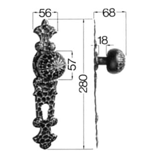 HS ROWE SCHEITTER, Bouton sur plaque longue 316/208H, PZ E92 martelé
