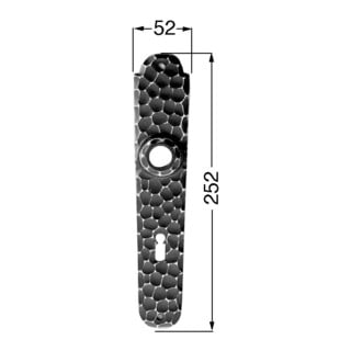 HS ROWE SCHEITTER, Langschild 270H,PZ,E92 sichtbar verschraubt schwarz gehämmert