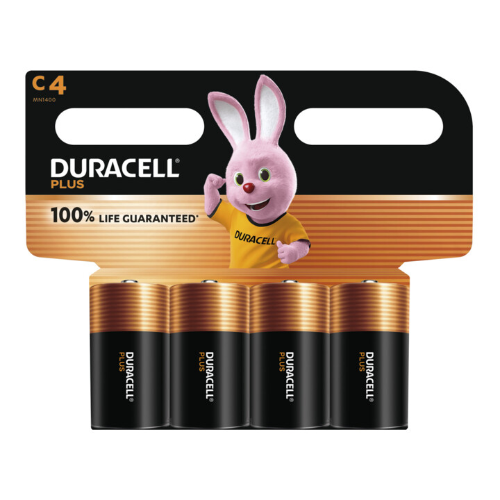 Hückmann Batterie 1,5V Baby C Plus Power Duracell Plus-C K4 (blister 4)