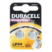 Hückmann Duracell Pile alcaline bouton LR44 1,5V/105mAh 101797 (2 pièces)-1