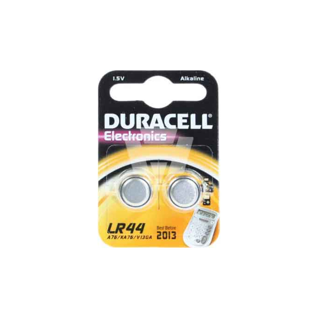 Hückmann Duracell Pile alcaline bouton LR44 1,5V/105mAh 101797 (2 pièces)