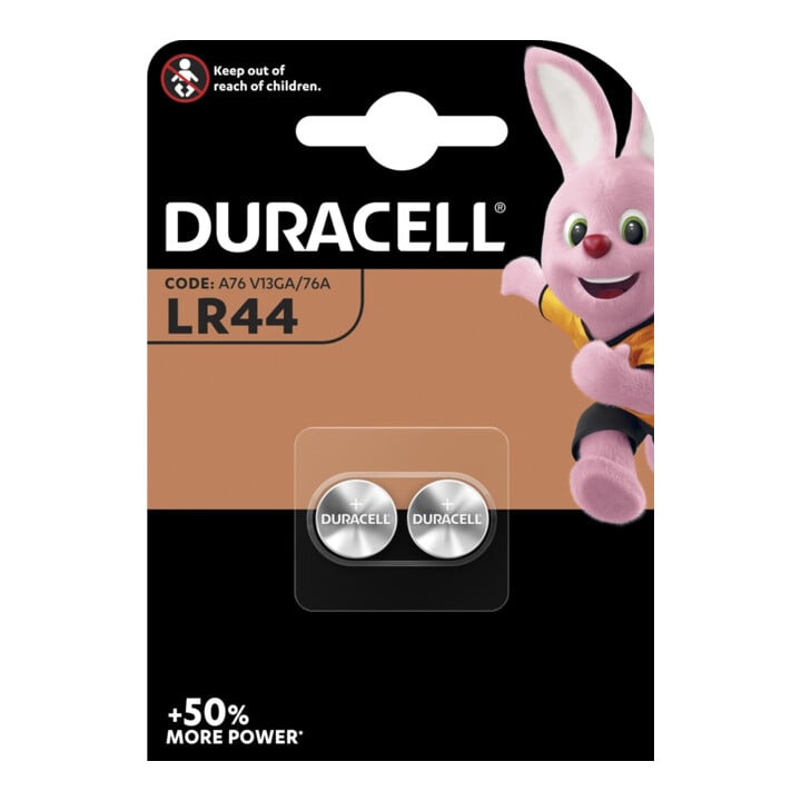 Hückmann Duracell Pile alcaline bouton LR44 1,5V/105mAh 101797 (2 pièces)