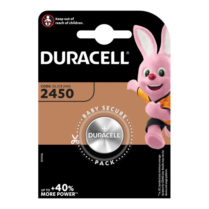 Hückmann Pile bouton lithium 3V CR2450 Duracell D2450 (blister 1)