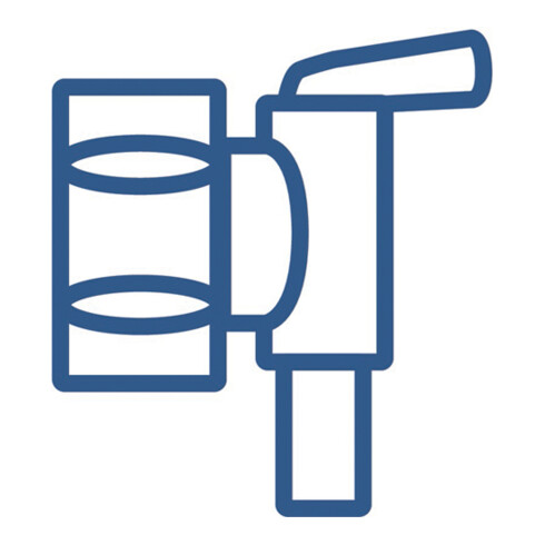 Hünersdorff Ablasshahn PROFI DIN 45-Verschraubung natur mit rotem Drehgriff