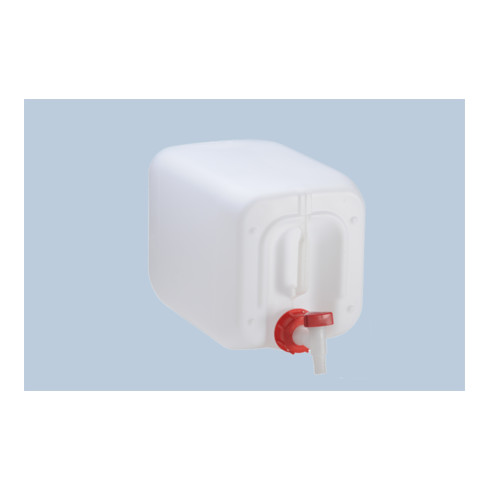 Hünersdorff Ablasshahn PROFI DIN 50-Verschraubung für Kanister, natur mit rotem Drehgriff