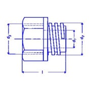 Hünersdorff Adapter mit Breitgewinde 22mm auf R 1/2" natur, HD-PE-4