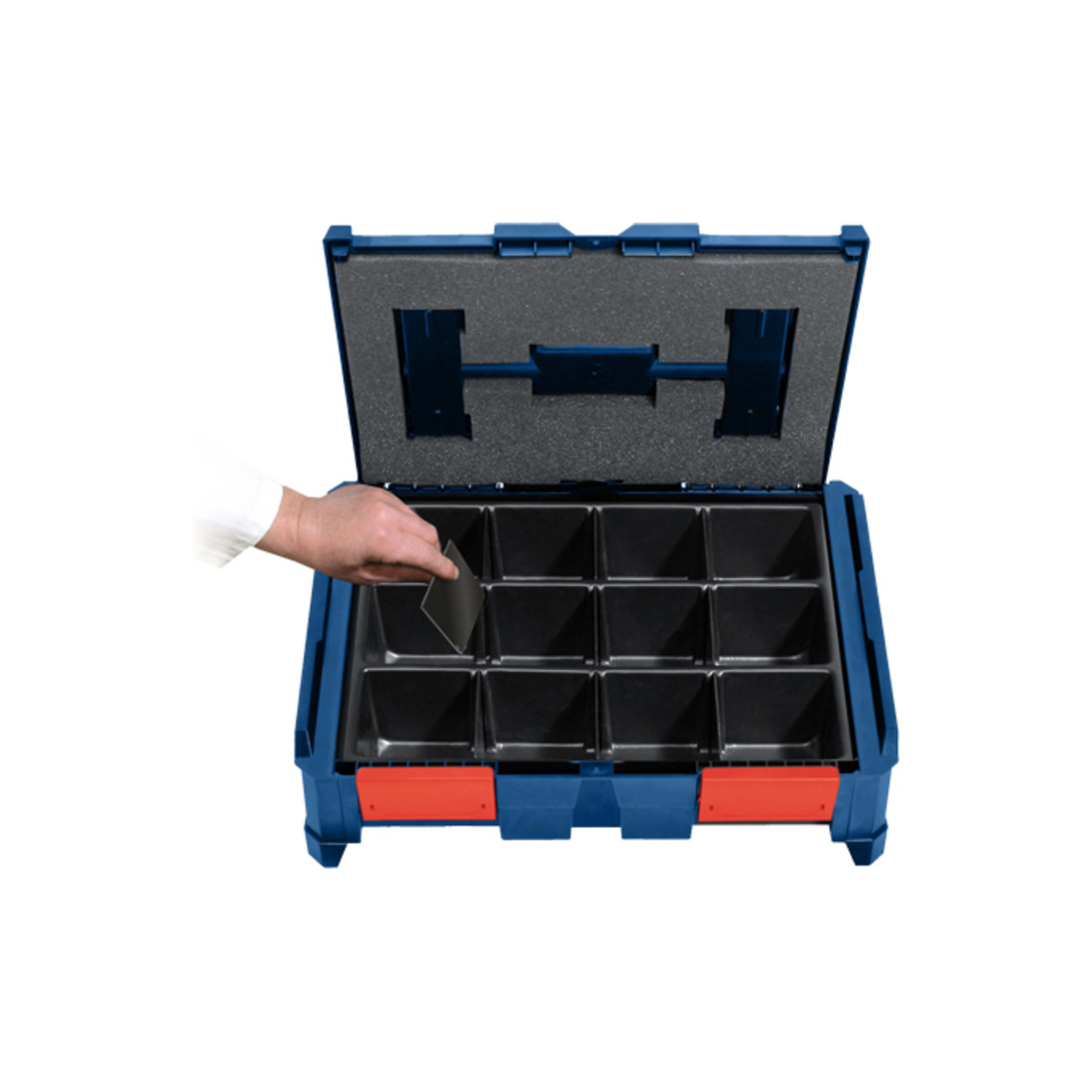 Hünersdorff BoxOnBox B-Set Werkzeugkoffer aus ABS dunkelblau/rot