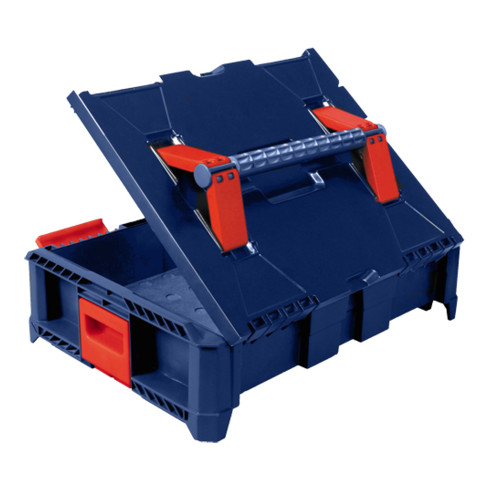 Hünersdorff BoxOnBox S Werkzeugkoffer aus ABS dunkelblau/rot, Innenmaße 300x400x80 mm