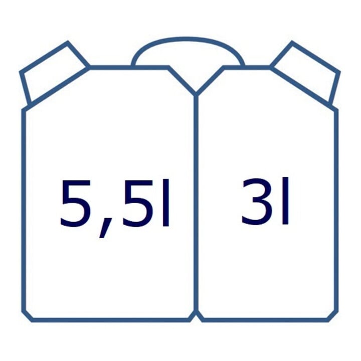 Hünersdorff Doppelkanister ECO 5,5+3 L, HD-PE natur, mit UN-Zulassung, Zubehör schwarz