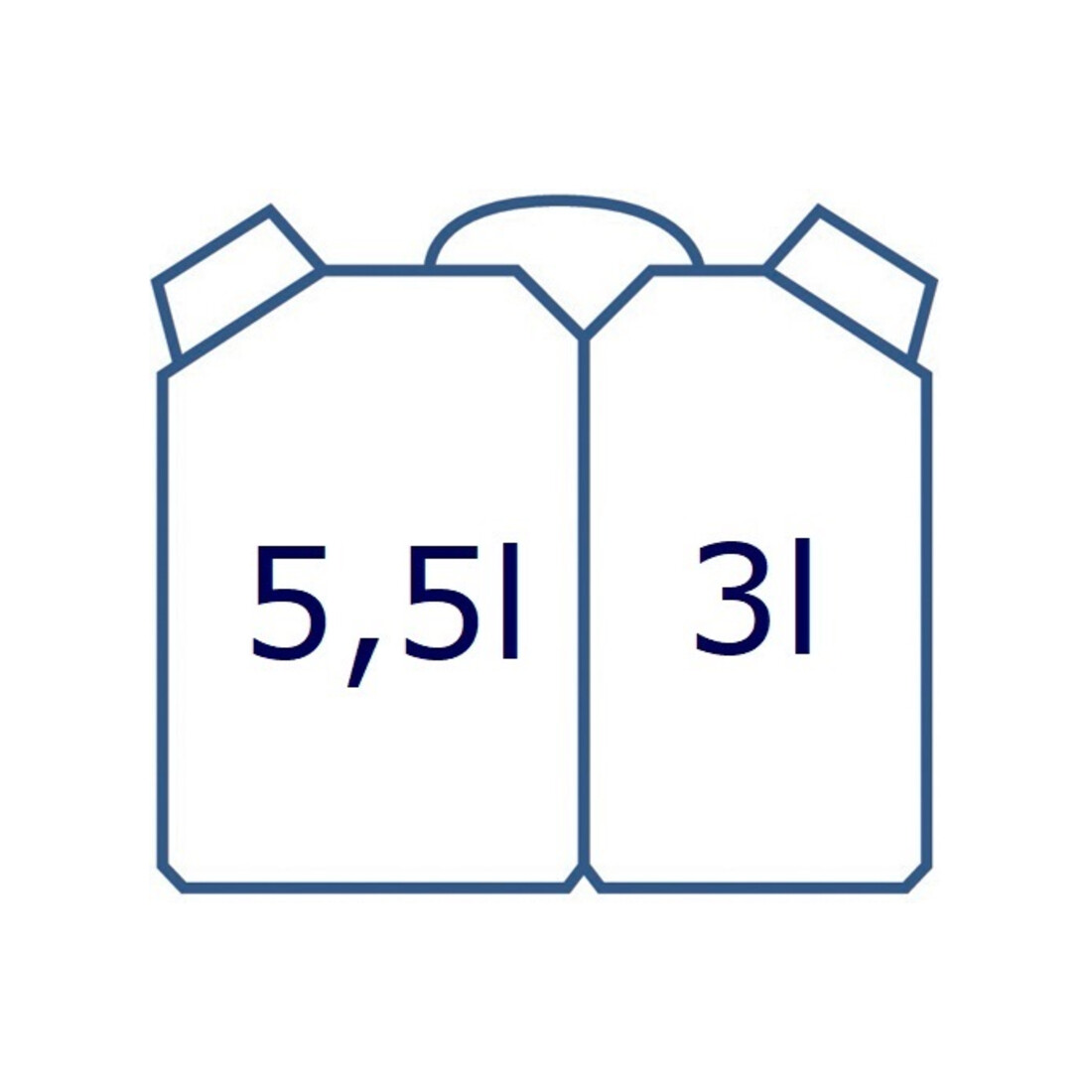 Hünersdorff Doppelkanister ECO 5,5+3 L, HD-PE natur, mit UN-Zulassung, Zubehör schwarz