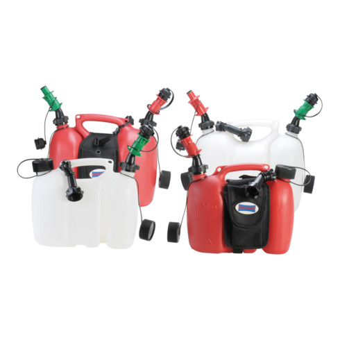 Hünersdorff Doppelkanister PROFI 6+3 L, HD-PE natur, mit UN-Zulassung, Zubehör schwarz