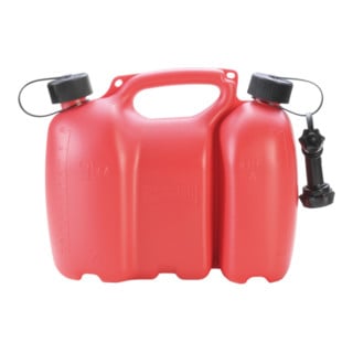 Hünersdorff Doppelkanister PROFI 6+3 L, HD-PE rot, mit UN-Zulassung, Zubehör schwarz