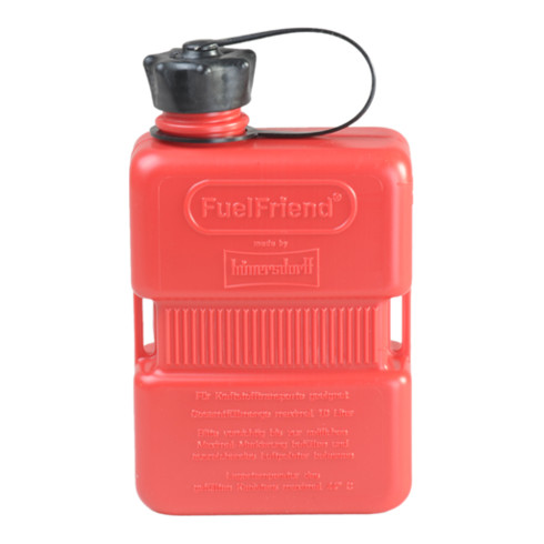 Hünersdorff FuelFriend PLUS 1,0l HD-PE rot, EAN mit schwarzer Verschraubung