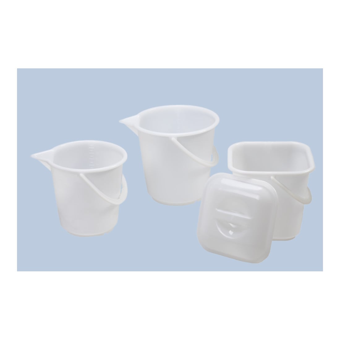 Hünersdorff Industrie-Eimer 10,5 L, rund mit Ausguss naturfarben, HDPE