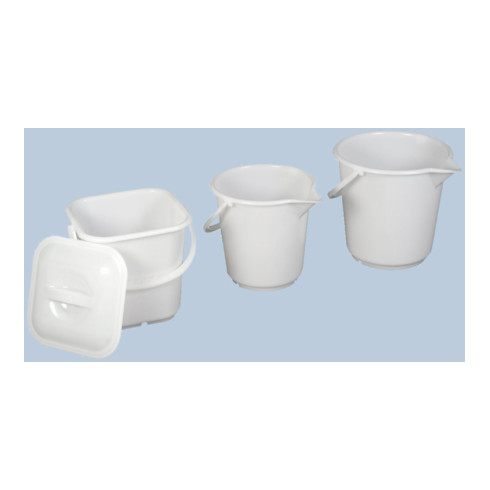 Hünersdorff Industrie-Eimer 10,5 L, rund mit Ausguss naturfarben, HDPE