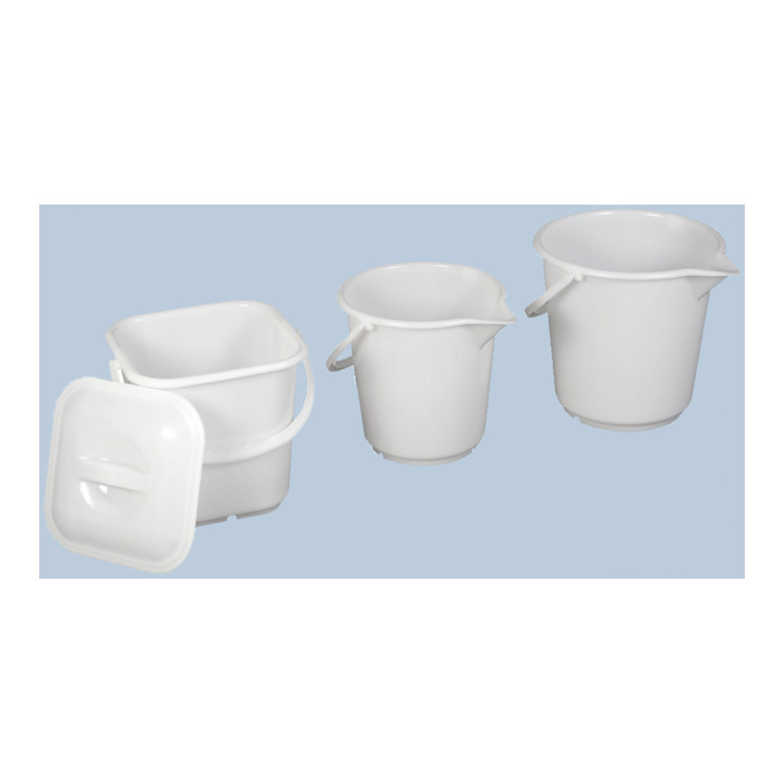 Hünersdorff Industrie-Eimer 17 L, rund mit Ausguss naturfarben, HDPE