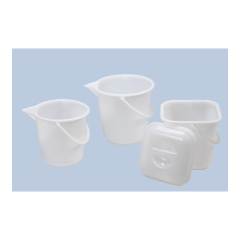Hünersdorff Industrie-Eimer 17 L, rund mit Ausguss naturfarben, HDPE