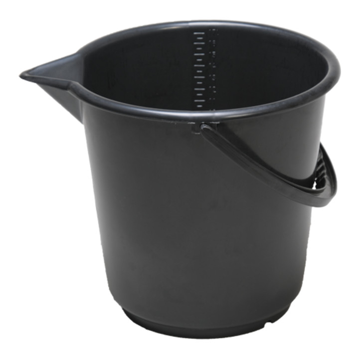 Hünersdorff Industrie-Eimer 17 L, rund mit Ausguss schwarz, HDPE