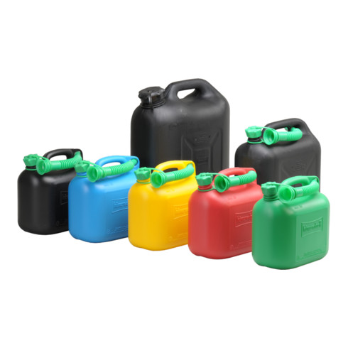 Hünersdorff Kraftstoff-Kanister CLASSIC 5 L, HDPE schwarz, besonders schwere Qualität
