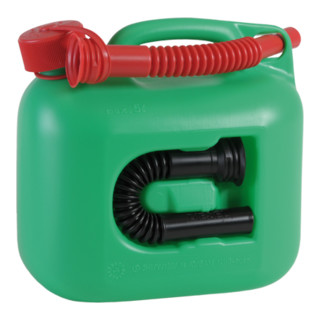 Hünersdorff Kraftstoff-Kanister PREMIUM (UN) 5 L grün, UN-Zulassung, HDPE,  rotes Zubehör