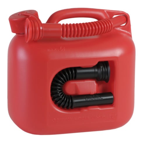 Hünersdorff Kraftstoff-Kanister PREMIUM (UN) 5 L rot, UN-Zulassung, HDPE, rotes Zubehör