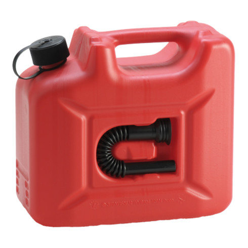 Hünersdorff Kraftstoff-Kanister PROFI (UN) 10 L rot,UN-Zulassung,HDPE,schwarzes Zubehör