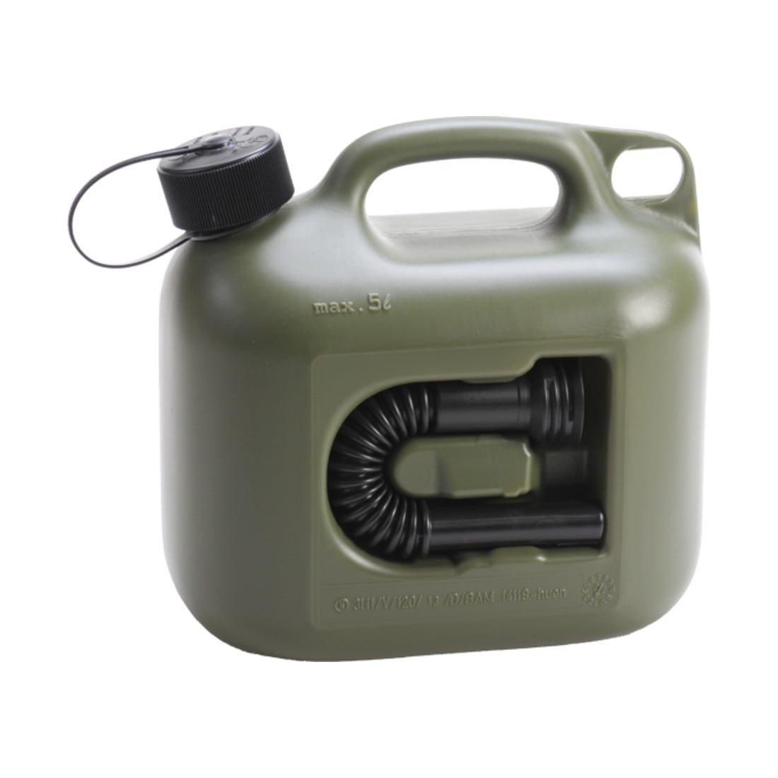 Hünersdorff Kraftstoff-Kanister PROFI (UN) 5 L oliv,UN-Zulassung,HDPE,schwarzes Zubehör