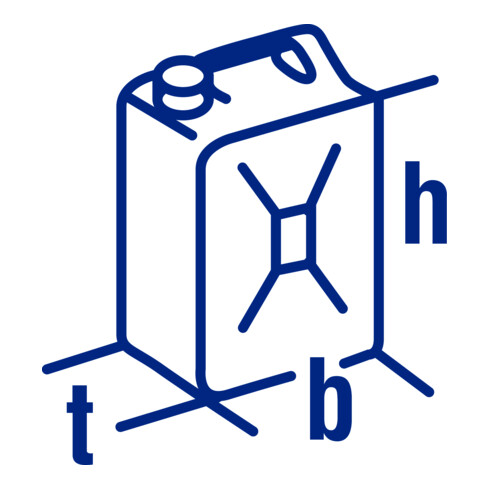 Hünersdorff Kraftstoff-Kanister STANDARD 20 L, HDPE blau, mit UN-Zulassung, rotes Zubehör