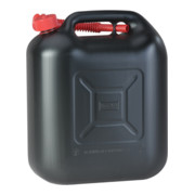 Hünersdorff Kraftstoff-Kanister STANDARD 20 L, HDPE schwarz, mit UN-Zulassung, rotes Zubehör