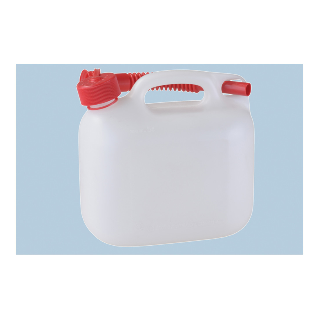 Hünersdorff Kraftstoff-Kanister STANDARD 5 L, HD-PE natur,mit UN-Zulassung und rotem Zubehör
