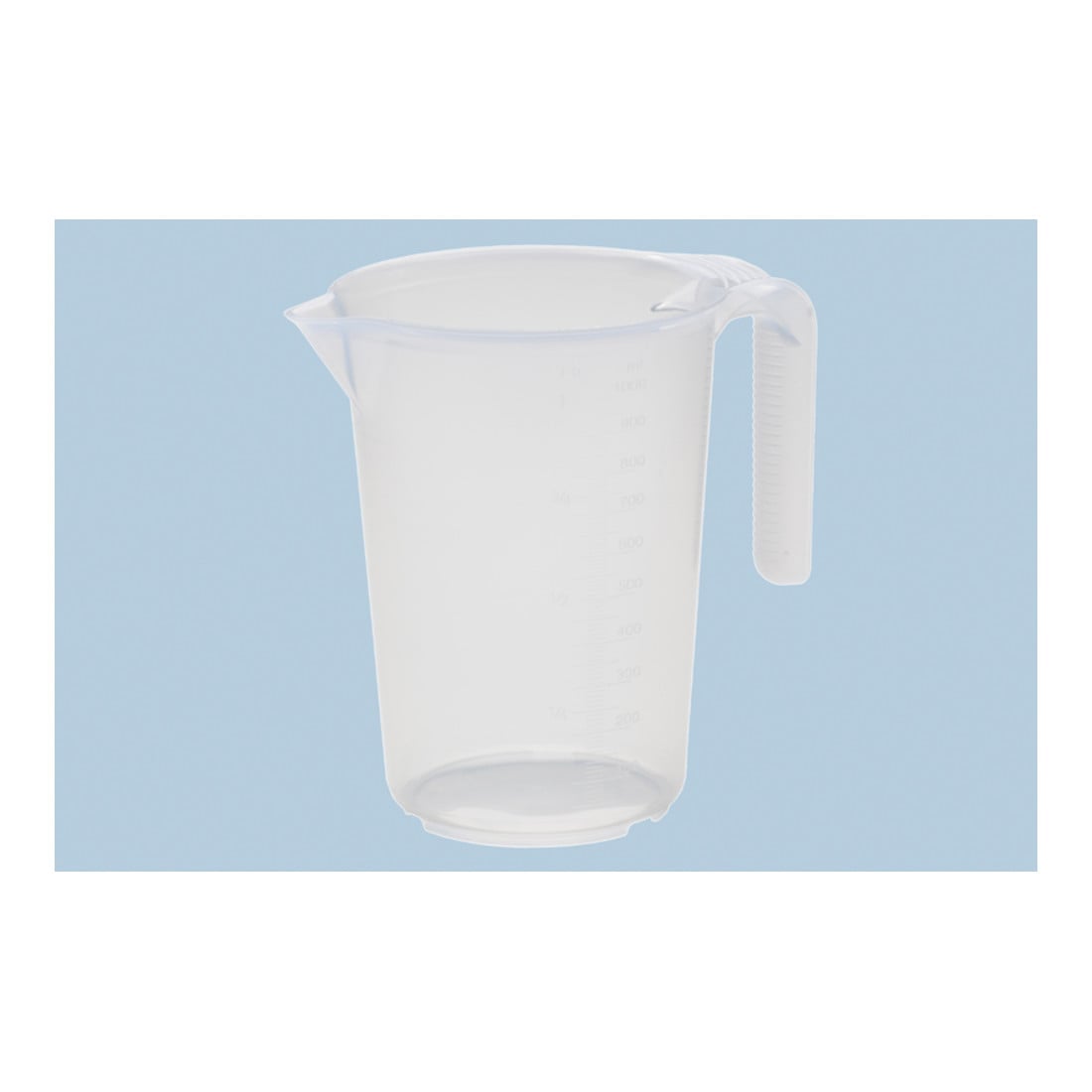 Hünersdorff Messkanne 1.000 ml, PP, 1 Skala offener Griff, transparent und stapelbar