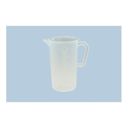 Hünersdorff Messkanne 250 ml, PP, 1 Skala geschlossener Griff, transparent