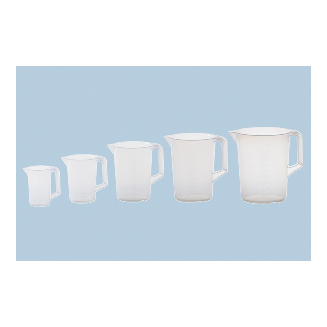 Hünersdorff Messkanne 3.000 ml, PP, 1 Skala geschlossener Griff, transparent