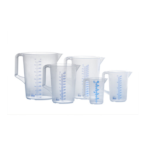 Hünersdorff Messkanne 5.000 ml, PP, 2 Skalen geschlossener Griff, transparent