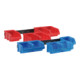 Hünersdorff Sichtboxen-Set PP, 2 Kunststoffschienen 5 x Gr. 1 blau, 5 x Gr. 2 rot-1