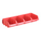 Hünersdorff Sichtboxen-Set PP mit Metallschiene 4 x Gr. 2, rot-2